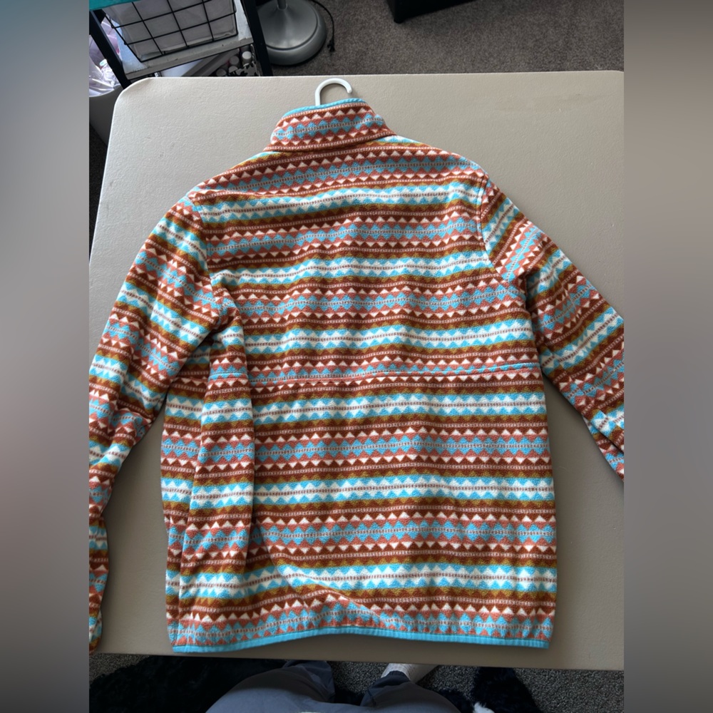 Patagonia Reversible Teal Pullover with Aztec Print Rare, Vintage - Picture 4 of 6